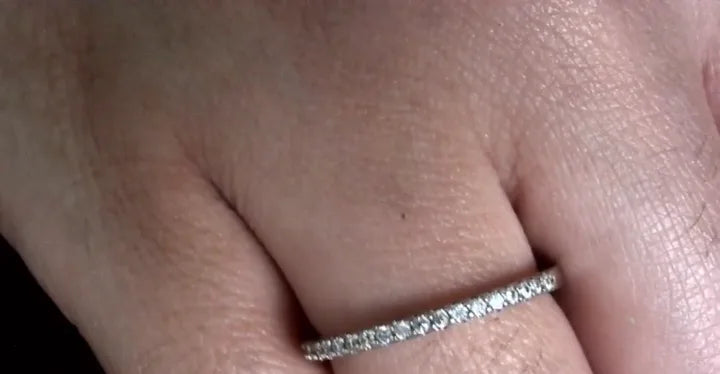 Half-eternity band shown in a Luxe livestream