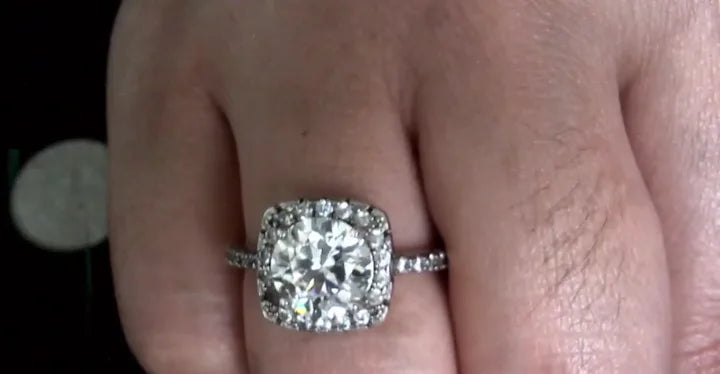 Halo ring shown in a Luxe livestream