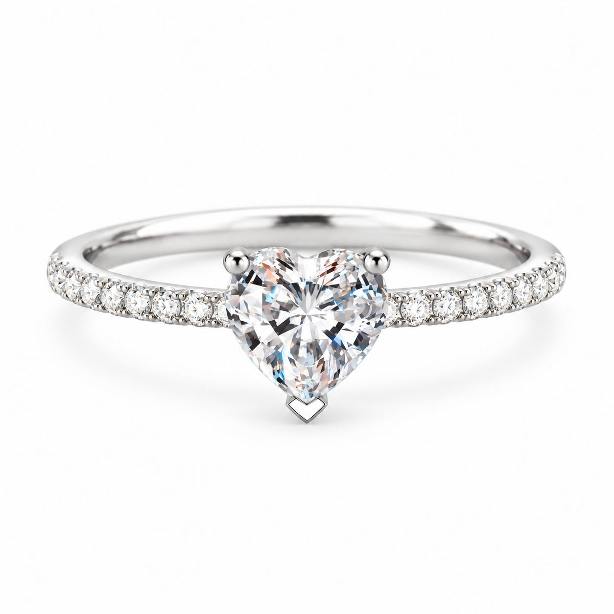 Heart moissanite ring