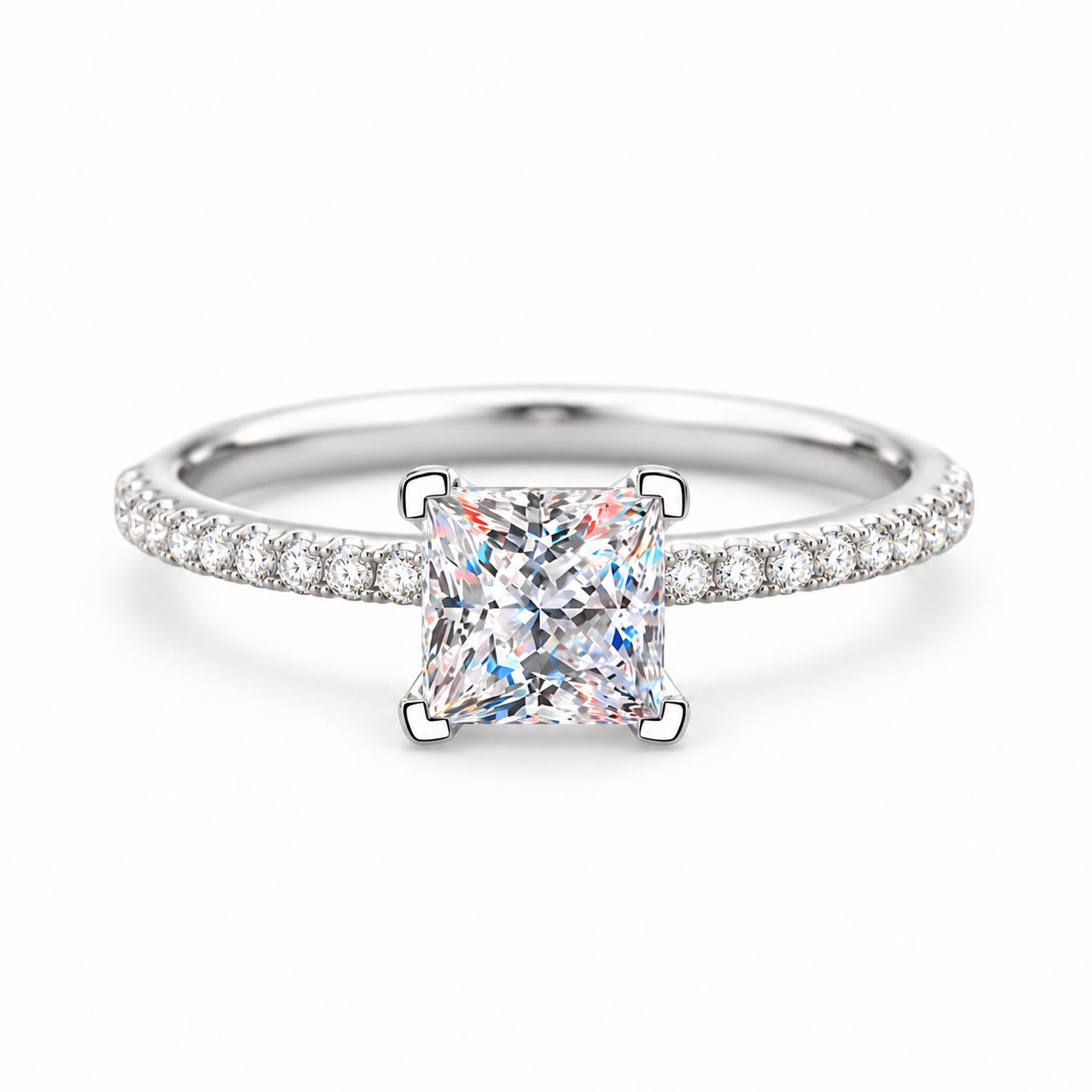 Princess moissanite ring