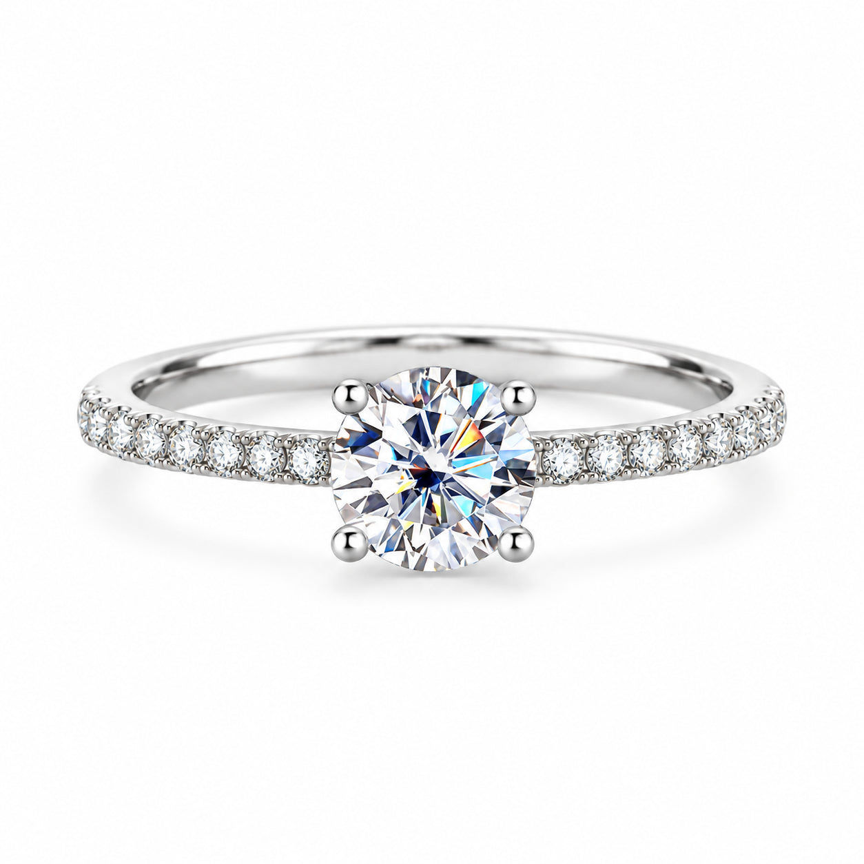 Round moissanite ring