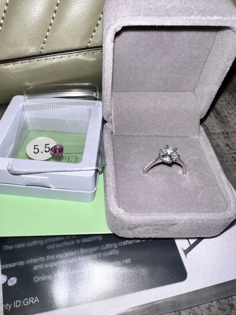 Customer photo of their LuxeMoissanite ring